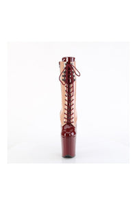 Pleaser FLAMINGO-1054DC Burgundy Patent Knee Boot in Burgundy Patent