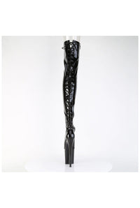Pleaser  FLAMINGO-3850 Thigh Boot in Black Patent