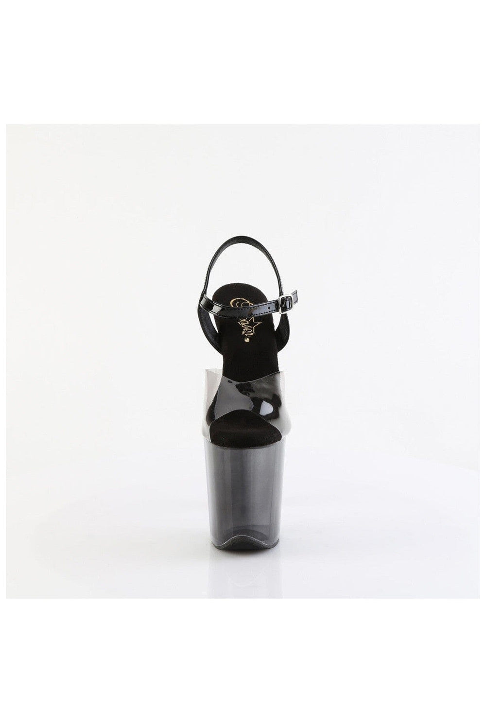 Pleaser FLAMINGO-808T-1 Black Vinyl Sandal in Black Vinyl