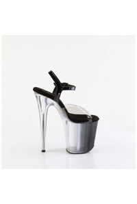 Pleaser FLAMINGO-808T-1 Black Vinyl Sandal in Black Vinyl