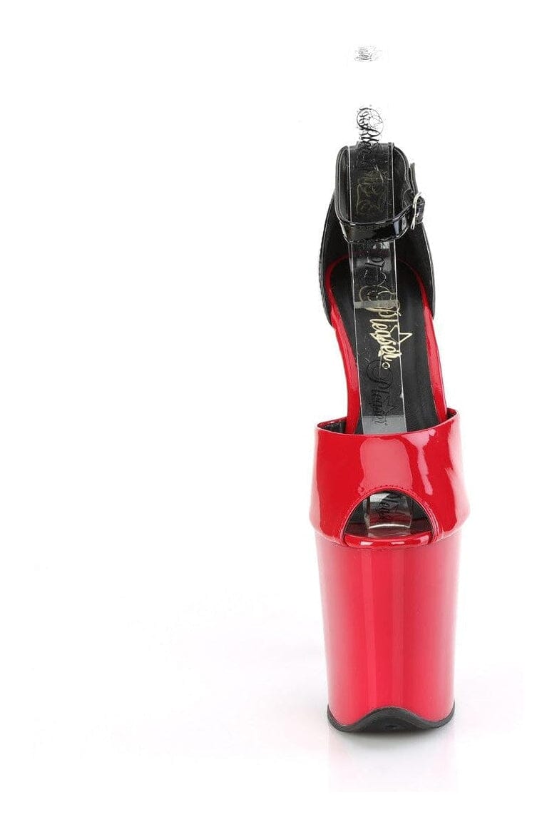 Pleaser FLAMINGO-868 Red Patent Sandal in Red Patent