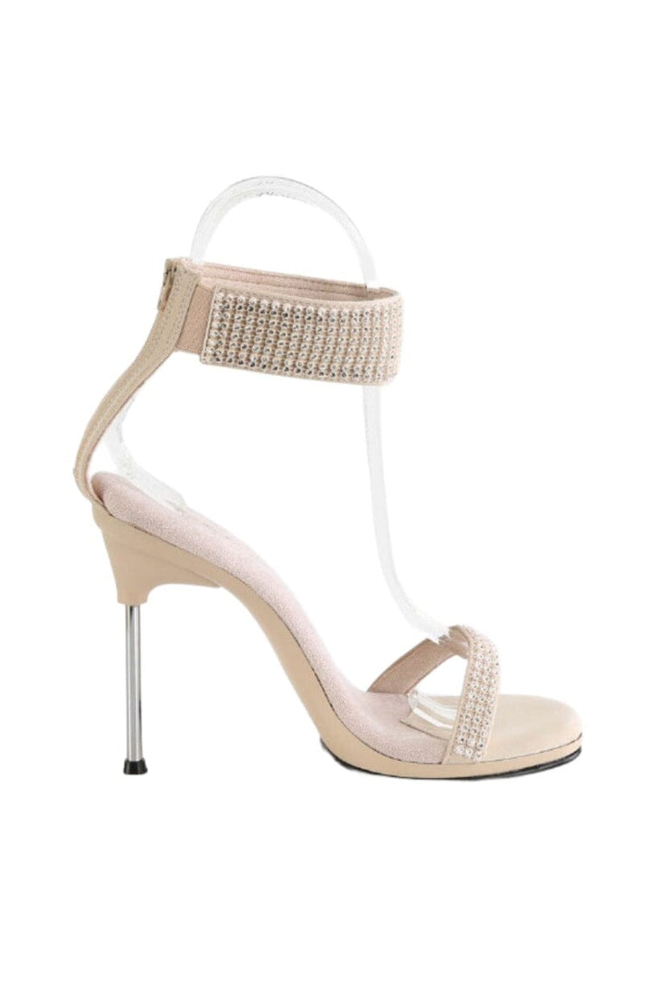 Fabulicious  CHIC-40 Sandal in Nude Faux Leather