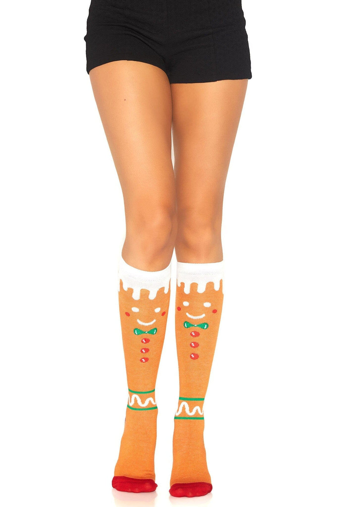 Leg Avenue Gingerbread Man Knee High Socks in Multi  from SexyShoes.com