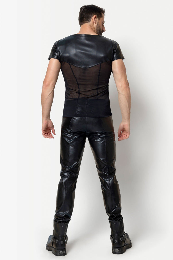 HAKON Faux Leather Top-Fetish Tops-SEXYSHOES.COM