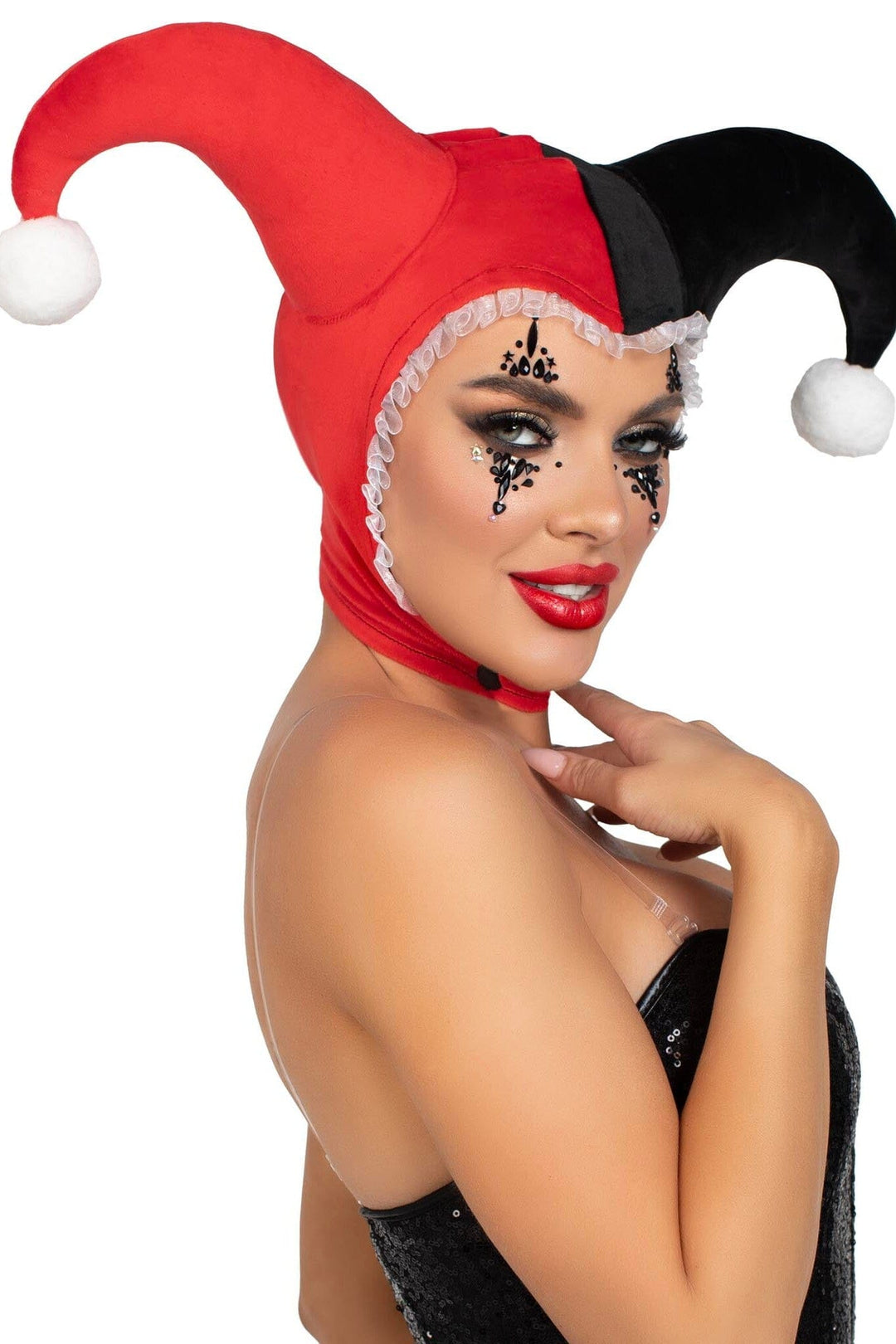 Leg Avenue Harlequin Bonnet in Black  from SexyShoes.com