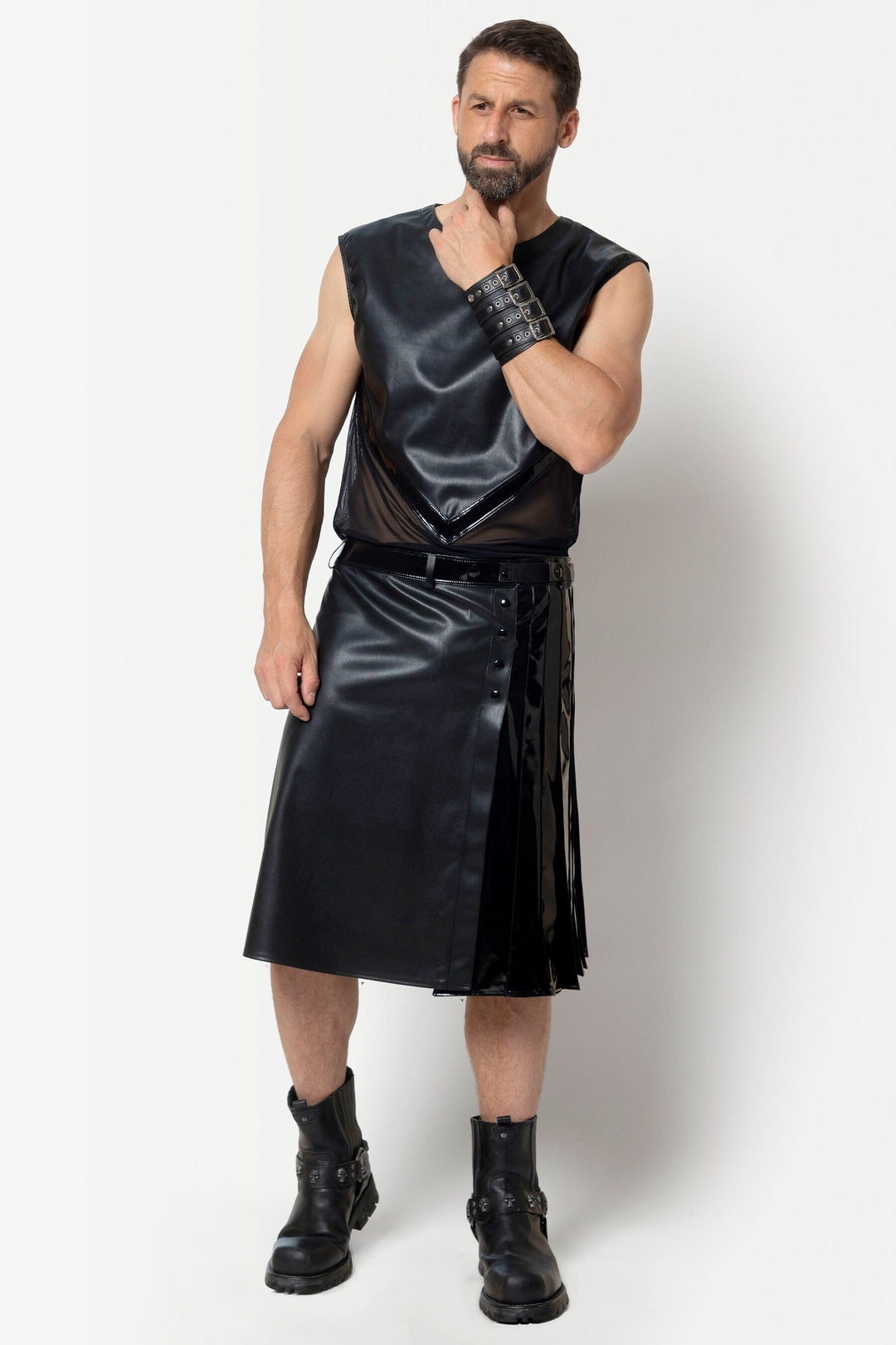 INGVALD Vinyl Kilt-Fetish Skirts-SEXYSHOES.COM