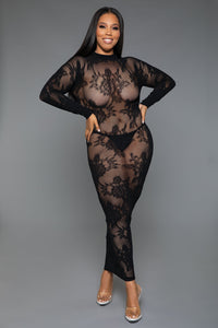 Innocent Touch Lace Bodystocking Dress-Stripper Dresses-SEXYSHOES.COM