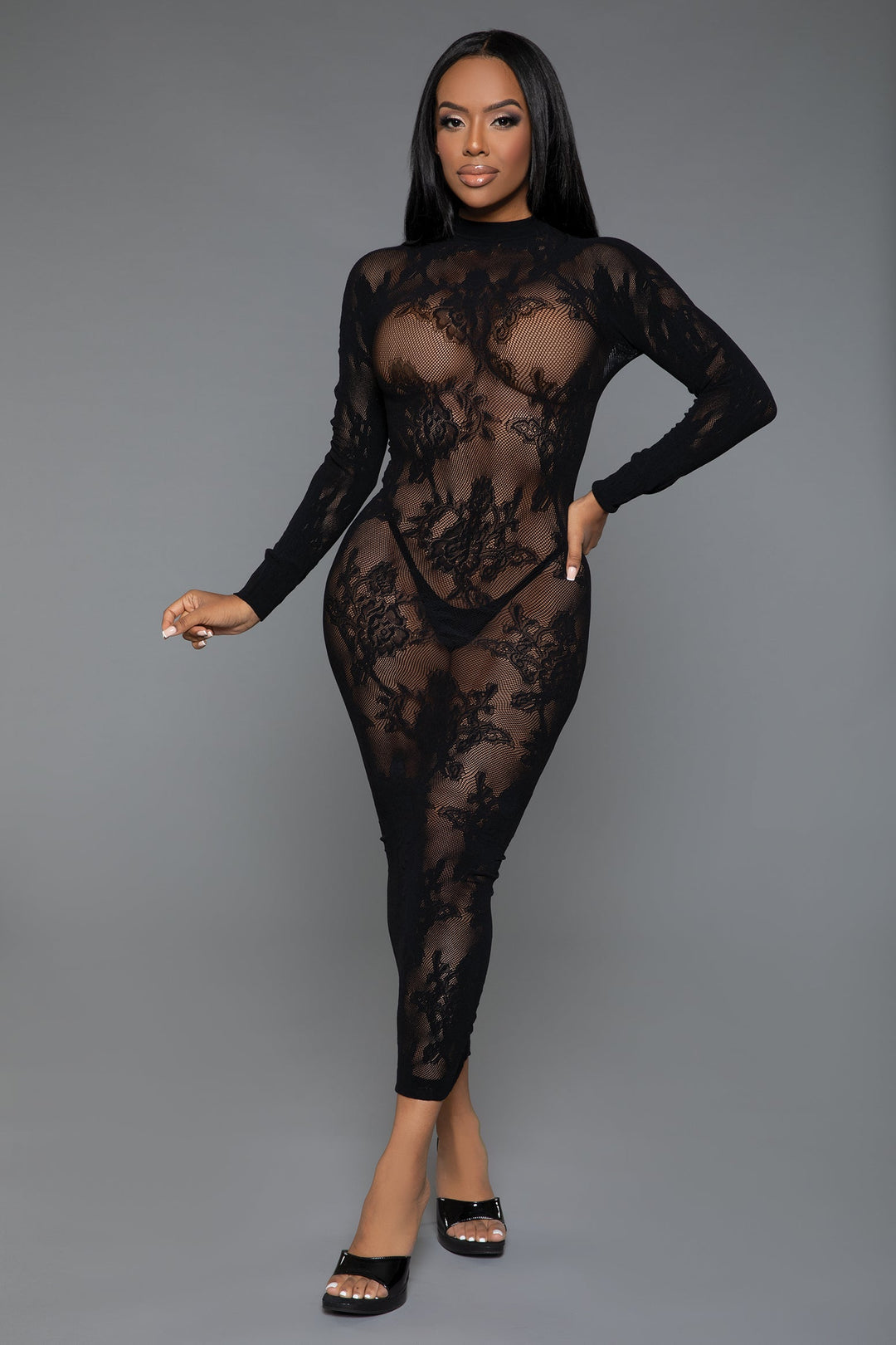 BeWicked Innocent Touch Lace Bodystocking Dress in black  from SexyShoes.com