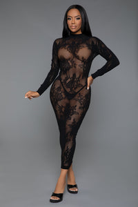 BeWicked Innocent Touch Lace Bodystocking Dress in black  from SexyShoes.com
