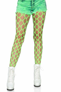 Leg Avenue Jumbo Pothole Net Tights in Green  from SexyShoes.com