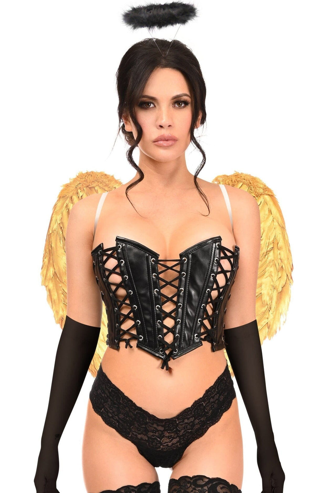 Lavish 4 PC Golden Angel Corset Costume-Angel Costumes-SEXYSHOES.COM
