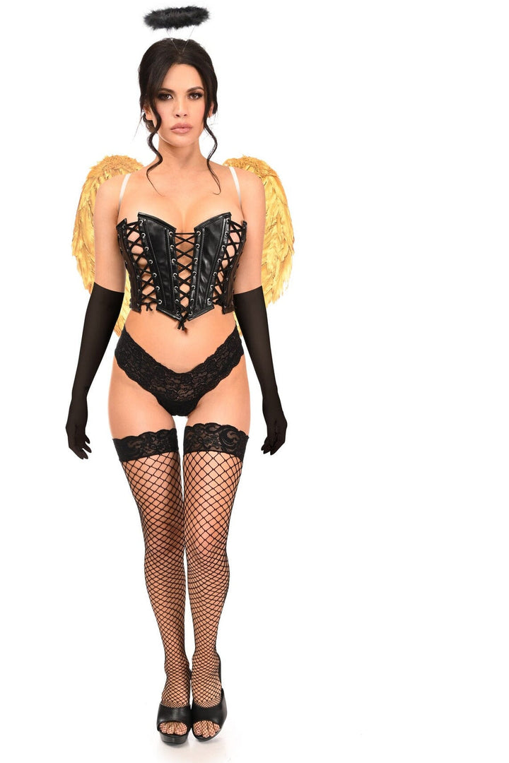 Lavish 4 PC Golden Angel Corset Costume-Angel Costumes-SEXYSHOES.COM