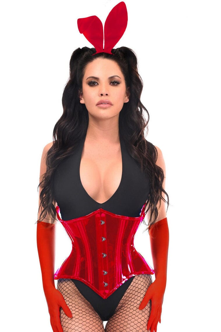 Lavish 4 PC Red Festival Bunny Corset Costume-Bunny Costumes-SEXYSHOES.COM