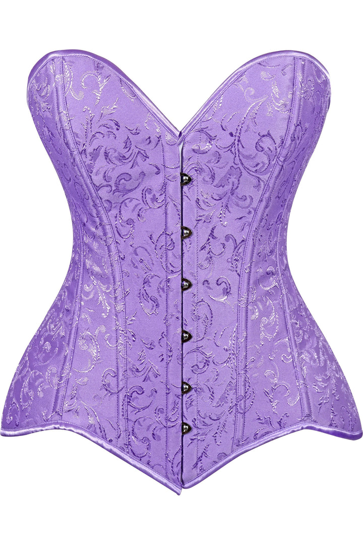 Daisy Corsets Lavish Lt Purple Brocade Overbust Corset W/Busk Closure in Purple  from SexyShoes.com
