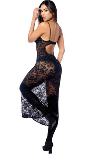 Long Gown with matching Panty & Garter Belt-Edgy Dresses-SEXYSHOES.COM