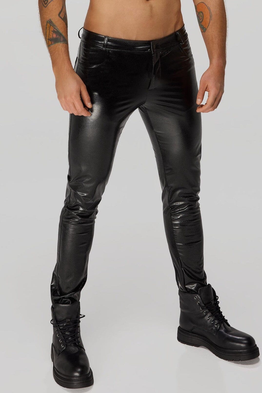 Long Pants Made Of Snake Wetlook With Back Pockets-Fetish Pants-SEXYSHOES.COM