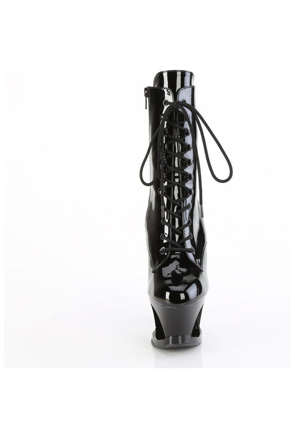 Pleaser MOON-1020DIA Black Patent Ankle Boot in Black Patent