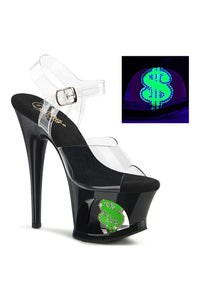 Pleaser MOON-708USD Clear Vinyl Sandal in Clear Vinyl from SexyShoes.com