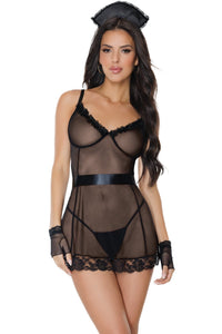 Coquette Maid set in Black  from SexyShoes.com