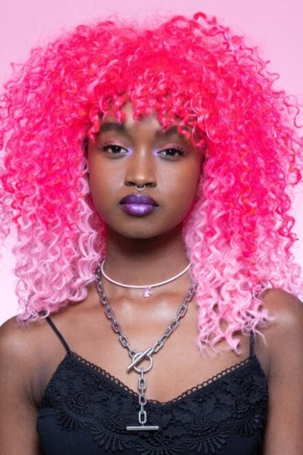 Manic Panic Pink Neon Curly Wig Now Available at SexyShoes