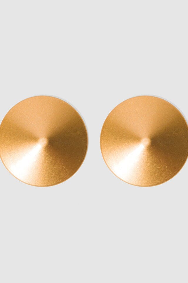 House of Desire Metal Cone Circular Nipple Covers in Gold  from SexyShoes.com