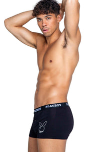 Roma Confidential Playboy Mens Tuxedo Modal Boxer Briefs in Black