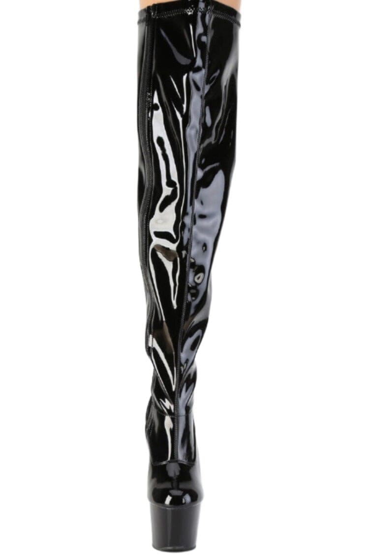 Pleaser  ADORE-3000WCF Thigh Boot in Black Patent