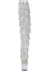 Pleaser  ADORE-3019C-RSF Thigh Boot in Clear Vinyl