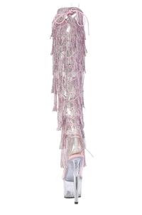 Pleaser  ADORE-3019C-RSF Thigh Boot in Clear Vinyl