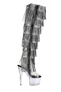 Pleaser  ADORE-3019C-RSF Thigh Boot in Clear Vinyl