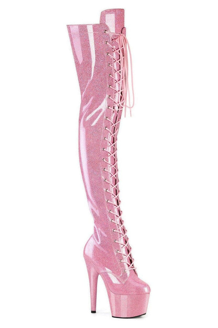 Pleaser Pink Thigh Boots Platform Stripper Shoes | Buy at Sexyshoes.com