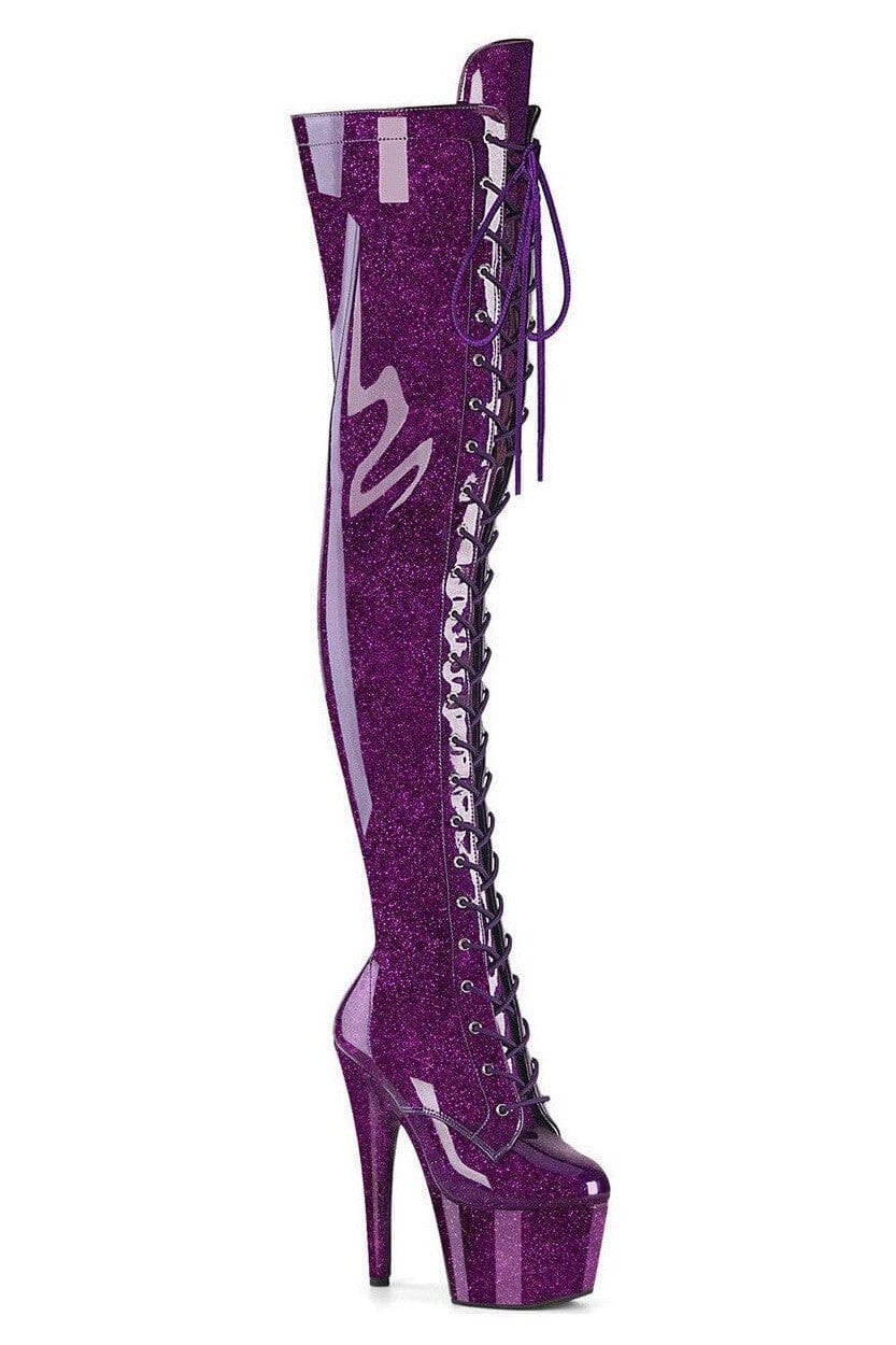 Pleaser Purple Thigh Boots Platform Stripper Shoes | Buy at Sexyshoes.com