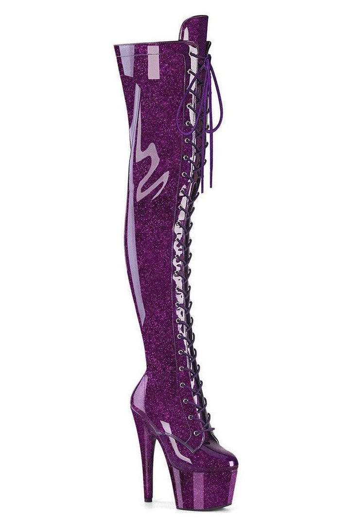 Pleaser Purple Thigh Boots Platform Stripper Shoes | Buy at Sexyshoes.com