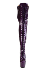 Pleaser  ADORE-3020GP Thigh Boot in Purple Patent