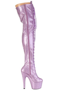 Pleaser  ADORE-3020GP Thigh Boot in Purple Patent