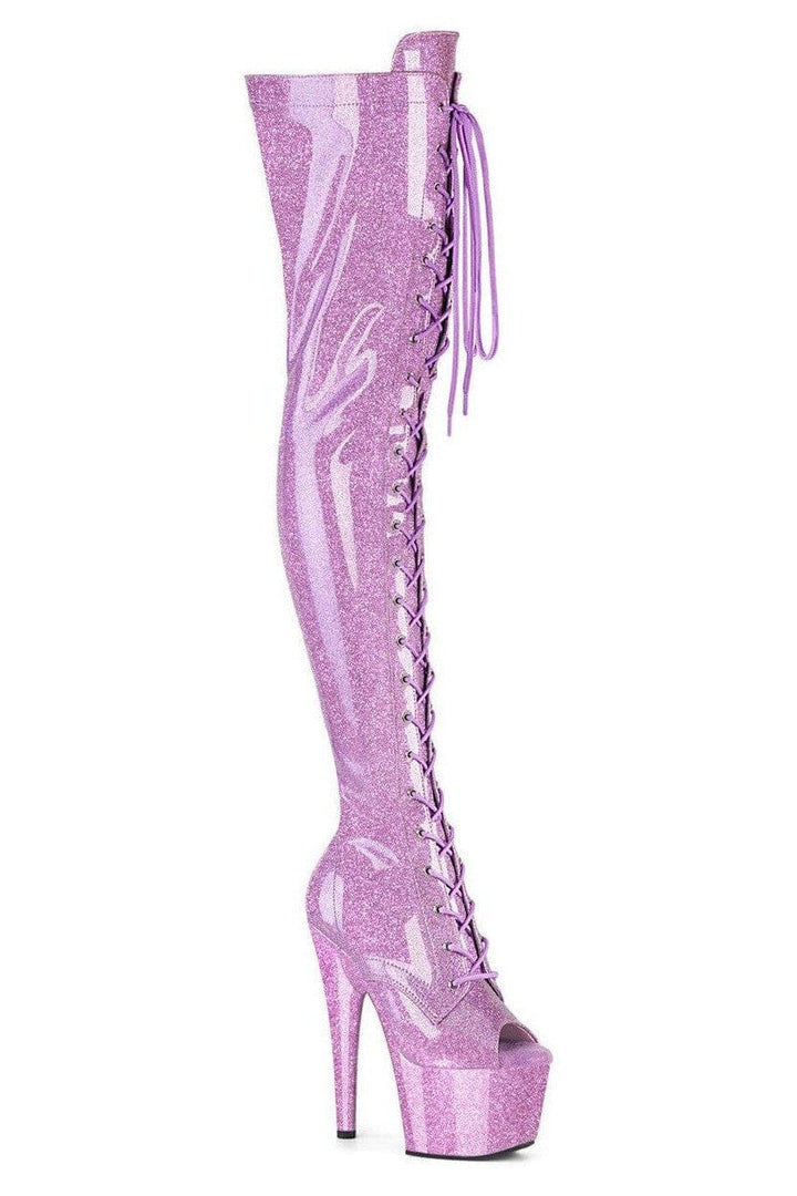 Pleaser Purple Thigh Boots Platform Stripper Shoes | Buy at Sexyshoes.com
