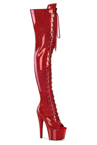 Pleaser  ADORE-3021GP Thigh Boot in Red Patent from SexyShoes.com