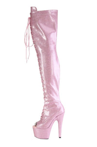Pleaser  ADORE-3021GP Thigh Boot in Pink Patent