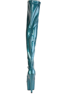 Pleaser  ADORE-3021GP Thigh Boot in Green Patent