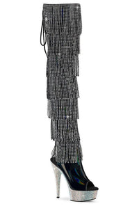 Pleaser  BEJEWELED-3017HG-RSF Thigh Boot in Black Patent from SexyShoes.com