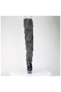 Pleaser  BEJEWELED-3017HG-RSF Thigh Boot in Black Patent