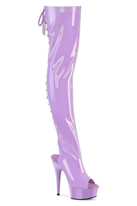Pleaser  DELIGHT-3017 Thigh Boot in Purple Patent from SexyShoes.com