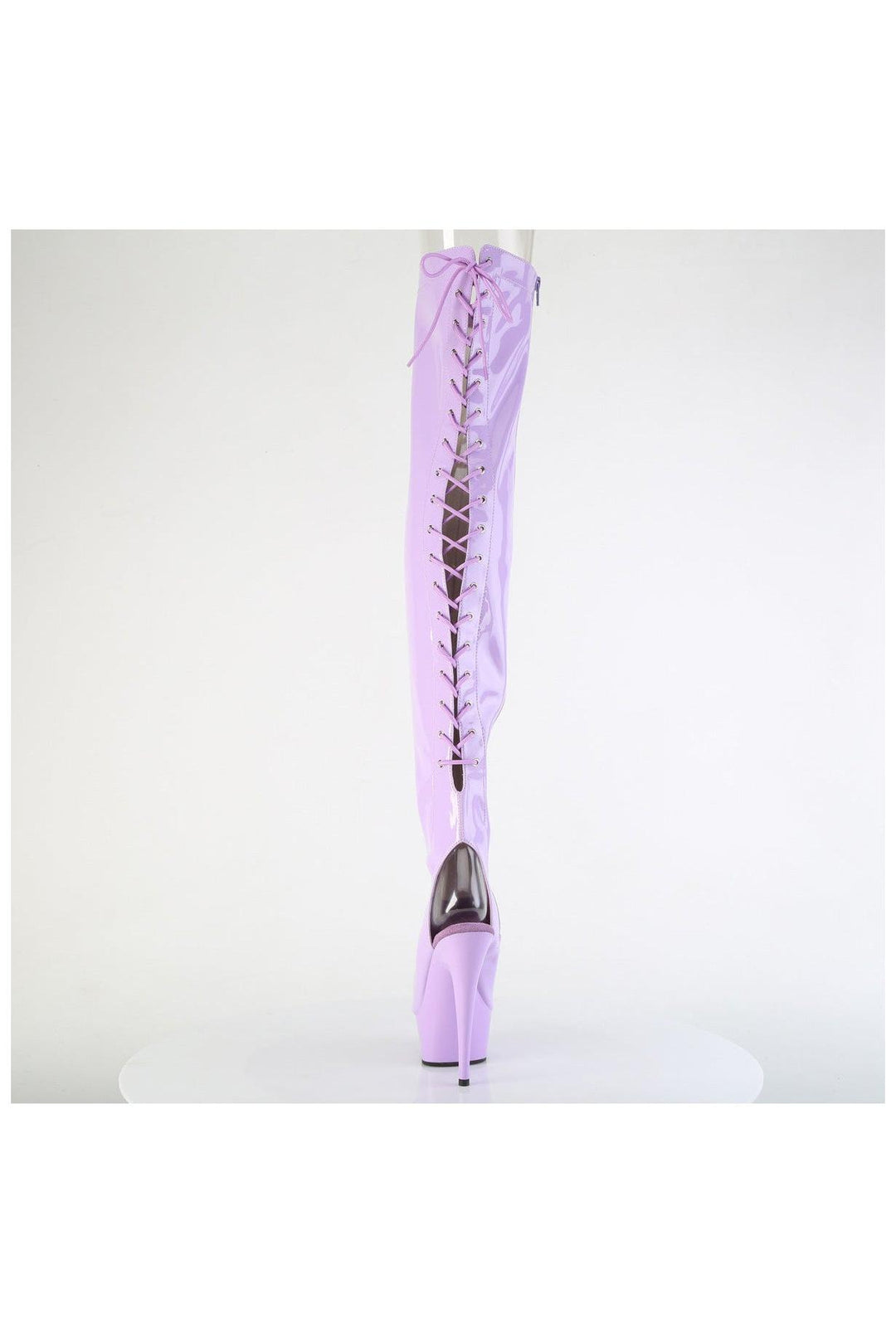 Pleaser  DELIGHT-3017 Thigh Boot in Purple Patent
