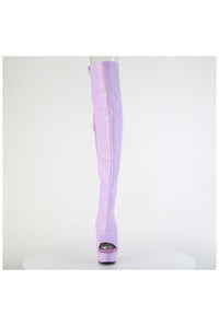 Pleaser  DELIGHT-3019 Thigh Boot in Purple Faux Leather