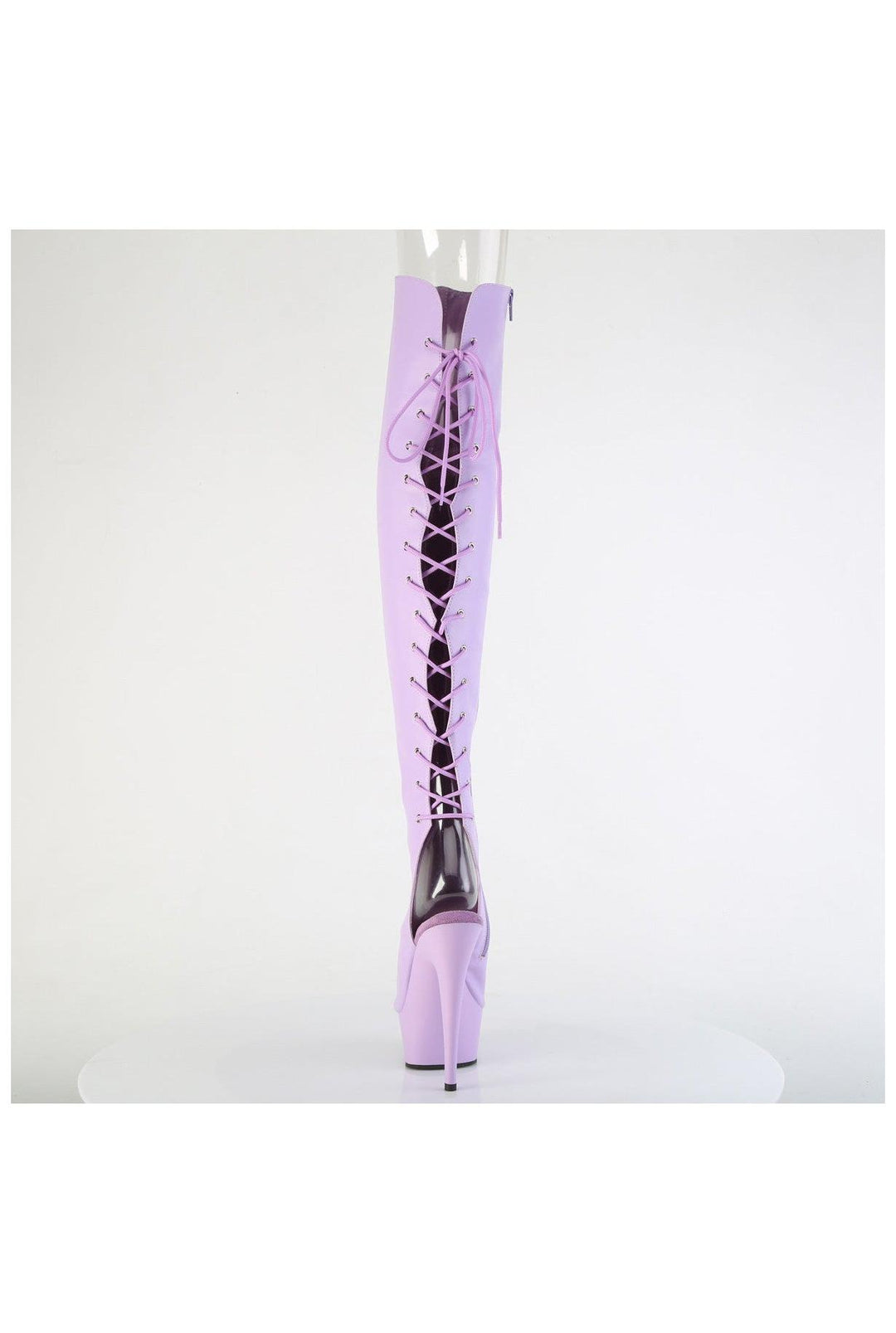 Pleaser  DELIGHT-3019 Thigh Boot in Purple Faux Leather