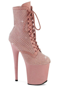 Pleaser  FLAMINGO-1020RM Ankle Boot in Pink Faux Suede from SexyShoes.com