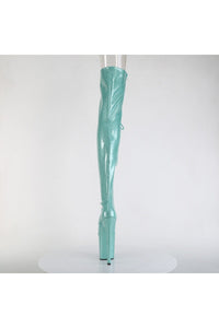Pleaser  FLAMINGO-3021GP Thigh Boot in Turquoise Patent