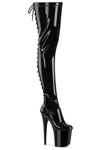Pleaser  FLAMINGO-3850 Thigh Boot in Black Patent from SexyShoes.com