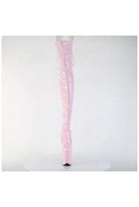Pleaser  FLAMINGO-3850 Thigh Boot in Black Patent