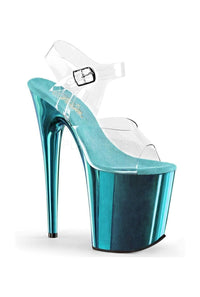 Pleaser  FLAMINGO-808 Sandal in Clear-Blue